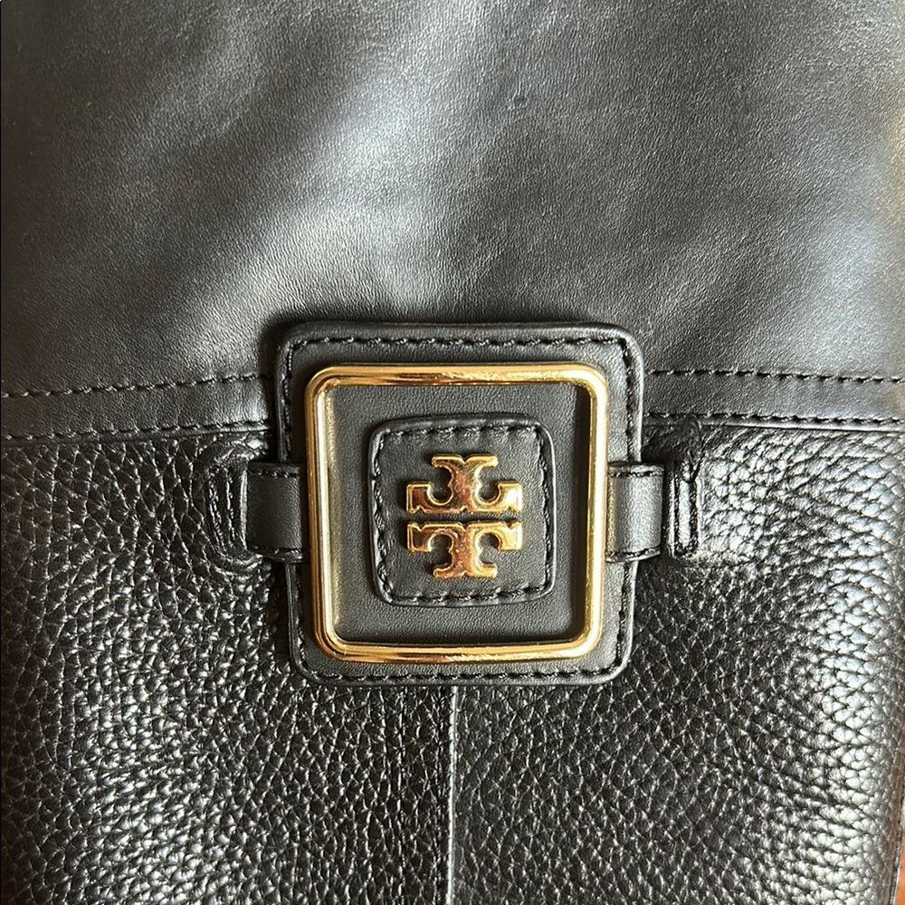 Tory Burch Black Leather Knee-High Boots - Picture 2 of 6
